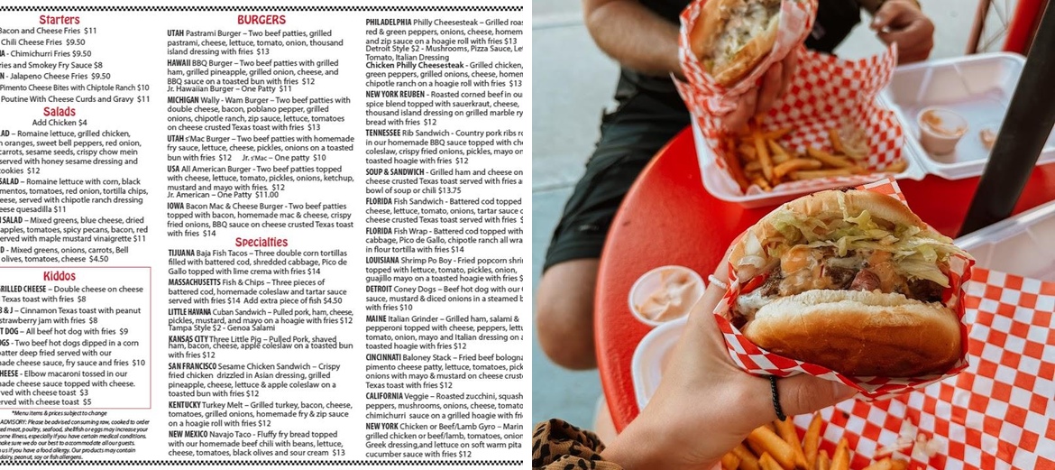 Cross Country Diner Menu