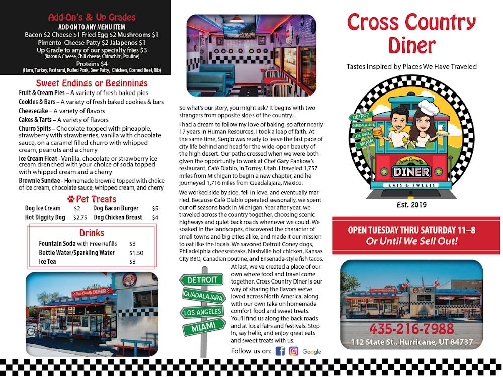 Cross Country Diner Menu image 2